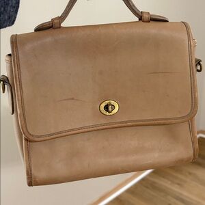 Vintage Coach Court Bag in Tan